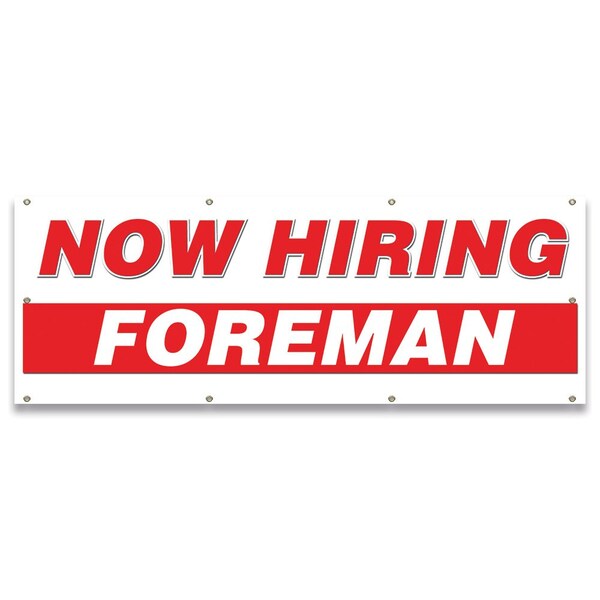 Signmission Now Hiring Foreman Banner Apply Inside Accepting Application Single Sided B-96-30249 - main